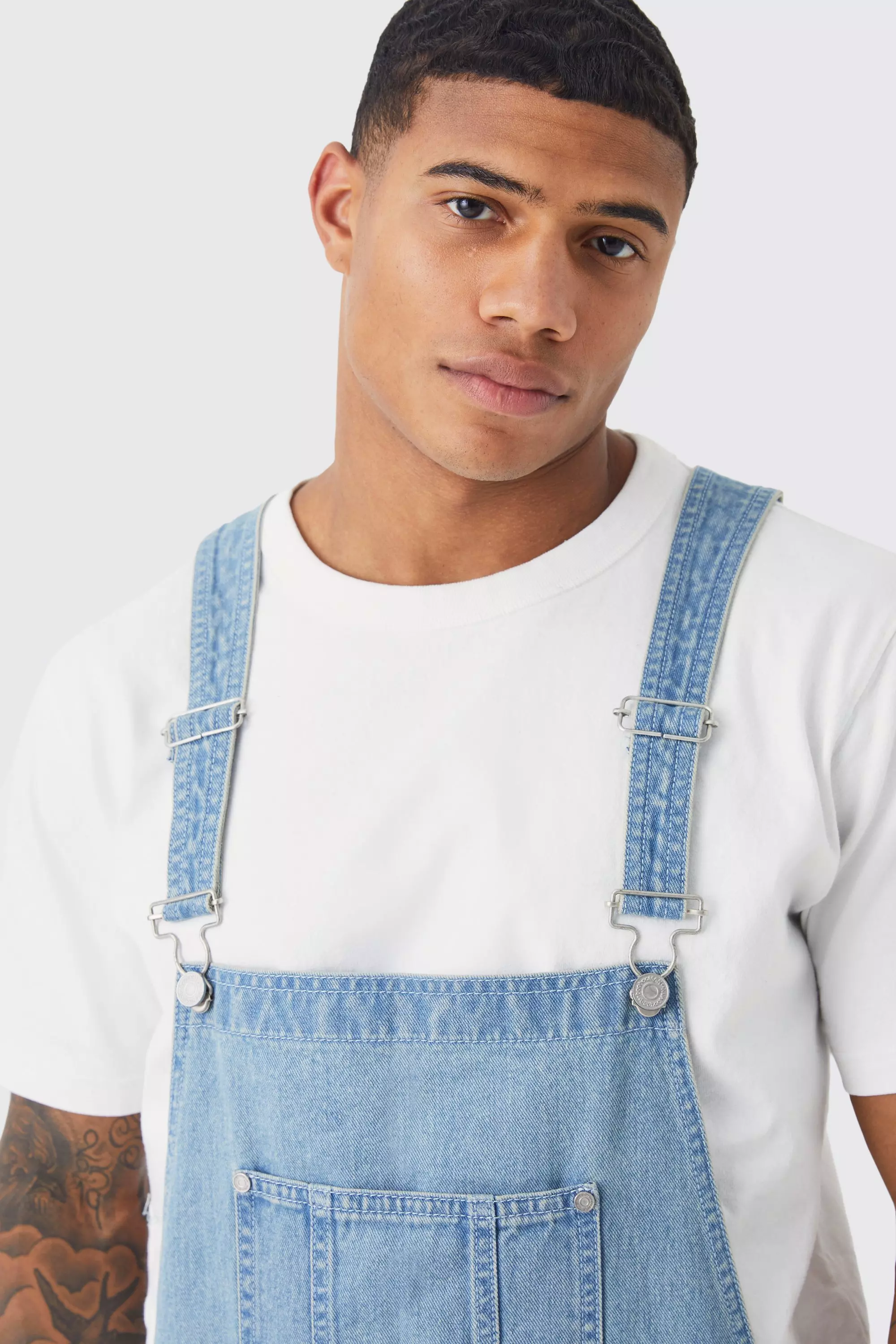 Boohooman dungarees hot sale